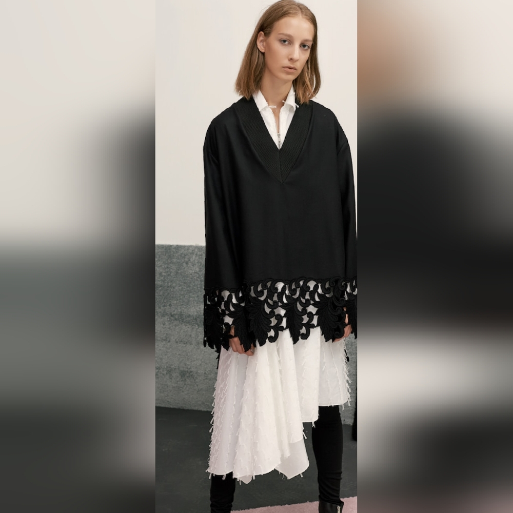 NuBu Bottom lace hem extra cozy sweater.